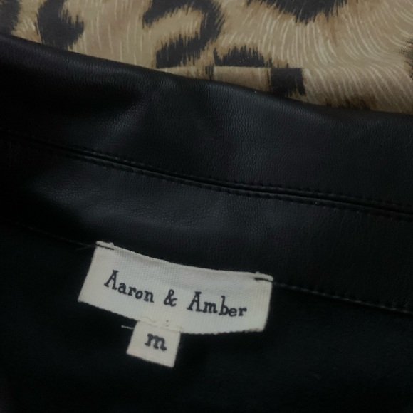 Aaron & Amber Faux Leather Button Down - Picture 3 of 3